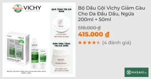 Bộ Dầu Gội Vichy Giảm Gàu Cho Da Đầu Dầu, Ngứa 200ml 50ml