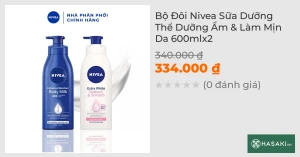 Bộ Đôi Nivea Sữa Dưỡng Thể Dưỡng Ẩm & Làm Mịn Da 600mlx2