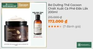 Bơ Dưỡng Thể Cocoon Chiết Xuất Cà Phê Đắk Lắk 200ml