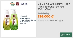 Bộ Gội Xả 50 Megumi Ngăn Rụng Tóc Cho Tóc Yếu 250ml/Chai