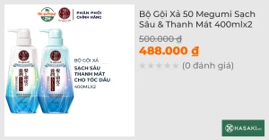 Bộ Gội Xả 50 Megumi Sạch Sâu & Thanh Mát 400mlx2