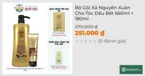 Bộ Gội Xả Nguyên Xuân Cho Tóc Dầu Bết 600ml 150ml