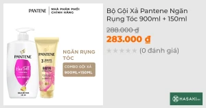Bộ Gội Xả Pantene Ngăn Rụng Tóc (Dầu Gội 900ml Dầu Xả Siêu Dưỡng 150ml)