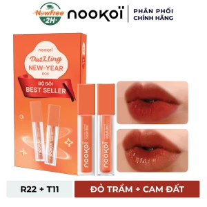 Bộ Nookoi Son Kem Lì Màu R22 4g Son Tint Màu T11 3.8g