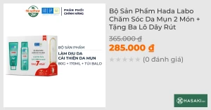 Bộ Sản Phẩm Hada Labo Chăm Sóc Da Mụn 2 Món Tặng Ba Lô Dây Rút