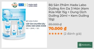 Bộ Sản Phẩm Hada Labo Dưỡng Ẩm Da 3 Món (Kem Rửa Mặt 15g Dung Dịch Dưỡng 20ml Kem Dưỡng 12g)