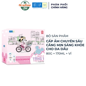 Bộ Sản Phẩm Hada Labo Kem Rửa Mặt & Lotion Cho Da Dầu Tặng Ví Mickey