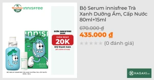 Bộ Serum innisfree Trà Xanh Dưỡng Ẩm, Cấp Nước 80ml 15ml
