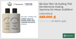 Bộ Sữa Tắm Và Dưỡng Thể De Memoria Hương Jasmine On Moon 2x300ml