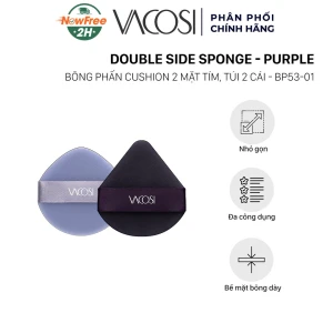 Bông Cushion Vacosi 2 Mặt Màu Tím BP53 (Túi 2 Cái)