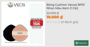 Bông Cushion Vacosi BP51 Nhọn Màu Kem (1 Cái)