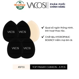 Bông Cushion Vacosi Xỏ Ngón Mini Màu Đen BP55 (5 Cái)