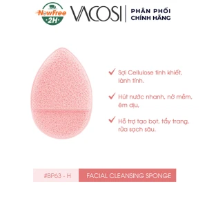 Bông Mút Rửa Mặt Vacosi Hình Giọt Nước Màu Hồng BP63