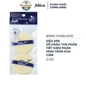 Bông Phấn Khô Mira Aroma Hình Tròn Siêu Mịn - C366 (2 Cái)