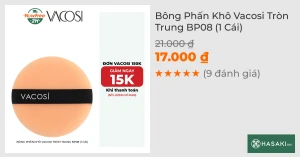 Bông Phấn Khô Vacosi Tròn Trung BP08 (1 Cái)