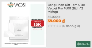 Bông Phấn Ướt Tam Giác Vacosi Pro PU01 (Bịch 12 Miếng)
