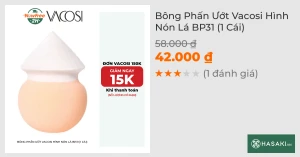 Bông Phấn Ướt Vacosi Hình Nón Lá BP31 (1 Cái)