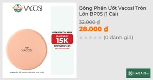 Bông Phấn Ướt Vacosi Tròn Lớn BP05 (1 Cái)