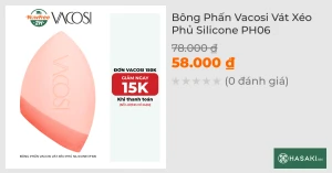 Bông Phấn Vacosi Vát Xéo Phủ Silicone PH06