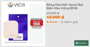 Bông Rửa Mặt Vacosi Bọt Biển Màu Hồng BP26