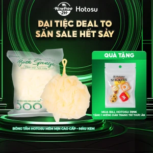 Bông Tắm Hotosu Mềm Mịn Cao Cấp (Màu Kem)