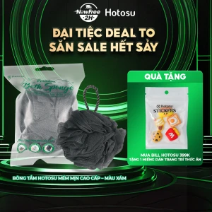 Bông Tắm Hotosu Mềm Mịn Cao Cấp (Màu Xám)