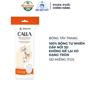 Bông Tẩy Trang Bông Bạch Tuyết Calla 3D Túi 120 Miếng