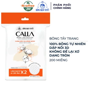 Bông Tẩy Trang Bông Bạch Tuyết Calla 3D Túi 200 Miếng