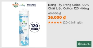 Bông Tẩy Trang Ceiba 100% Chất Liệu Cotton 120 Miếng