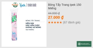 Bông Tẩy Trang Ipek 150 Miếng