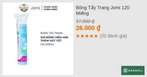 Bông Tẩy Trang Jomi 120 Miếng