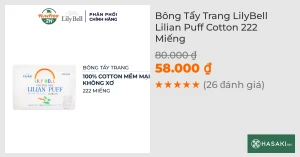 Bông Tẩy Trang LilyBell Lilian Puff Cotton 222 Miếng