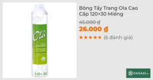 Bông Tẩy Trang Ola Cao Cấp 150 Miếng