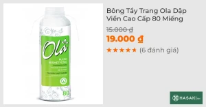 Bông Tẩy Trang Ola Dập Viền Cao Cấp 80 Miếng