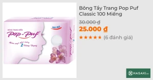Bông Tẩy Trang Pop Puf Classic 100 Miếng