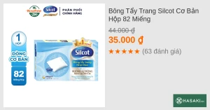 Bông Tẩy Trang Silcot Cơ Bản Hộp 82 Miếng
