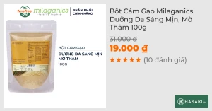 Bột Cám Gạo Milaganics Dưỡng Da Sáng Mịn, Mờ Thâm 100g