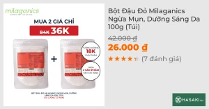 Bột Đậu Đỏ Milaganics Ngừa Mụn, Dưỡng Sáng Da 100g (Túi)