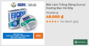 Bột Làm Trắng Răng Eucryl Hương Bạc Hà 50g