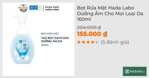 Bọt Rửa Mặt Hada Labo Dưỡng Ẩm Cho Mọi Loại Da 160ml