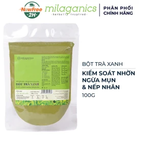Bột Trà Xanh Milaganics Kiểm Soát Nhờn, Ngăn Ngừa Mụn 100g