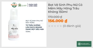 Bọt Vệ Sinh Phụ Nữ Cỏ Mềm Mây Hồng Trầu Không 150ml