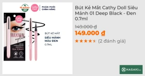 Bút Kẻ Mắt Cathy Doll Siêu Mảnh 01 Deep Black - Đen 0.7ml
