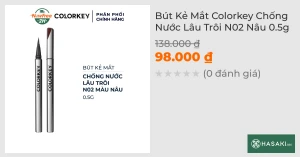 Bút Kẻ Mắt Colorkey Chống Nước Lâu Trôi N02 Nâu 0.5g