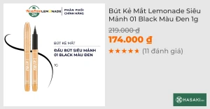 Bút Kẻ Mắt Lemonade Siêu Mảnh 01 Black Màu Đen 1g
