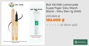 Bút Kẻ Mắt Lemonade SuperTiger Siêu Mảnh Black - Màu Đen 1g (Mới)