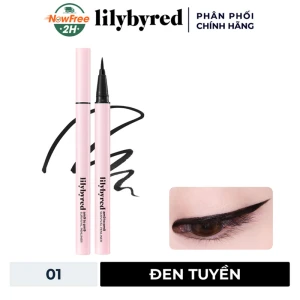 Bút Kẻ Mắt Lilybyred Đầu Mảnh, Lâu Trôi 01 Đen Tuyền 0.6g