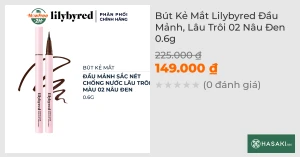 Bút Kẻ Mắt Lilybyred Đầu Mảnh, Lâu Trôi 02 Nâu Đen 0.6g