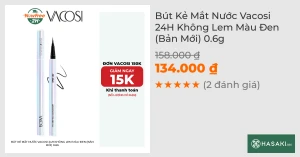 Bút Kẻ Mắt Nước Vacosi 24H Không Lem Màu Đen (Bản Mới) 0.6g