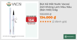 Bút Kẻ Mắt Nước Vacosi 24H Không Lem Màu Nâu (Bản Mới) 0.6g